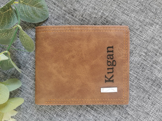 Metal Decor Personalised Wallet for Men - Name